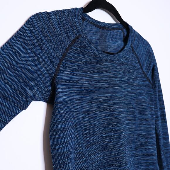 LULULEMON Swiftly Tech Long Sleeve Prism Stripe Turquoise Tide Multi Women's 6 - Picture 7 of 15